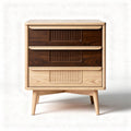 Wooden nightstand with three drawers and modern design 40 x 40 x 50cm