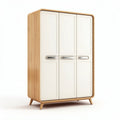 Wooden wardrobe with three doors and minimalist design 80 x 50 x 180cm