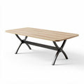 Wooden dining table with metal legs 150 x 75 x 75cm for living room
