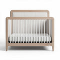 Wooden crib with breathable fabric sides and mattress included 130 x 70 x 90cm