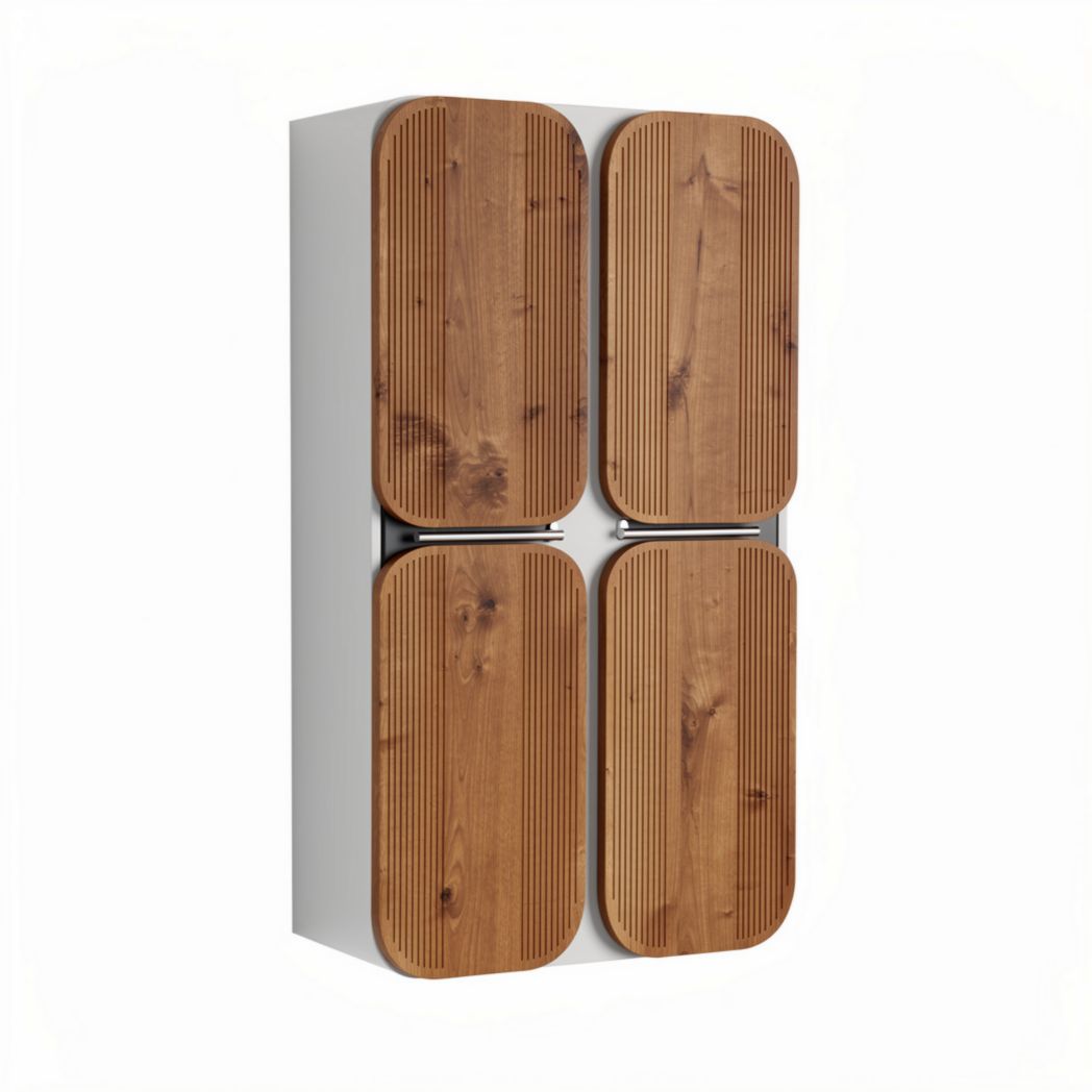 Wall-mounted storage cabinet with wooden doors 60 x 30 x 120cm